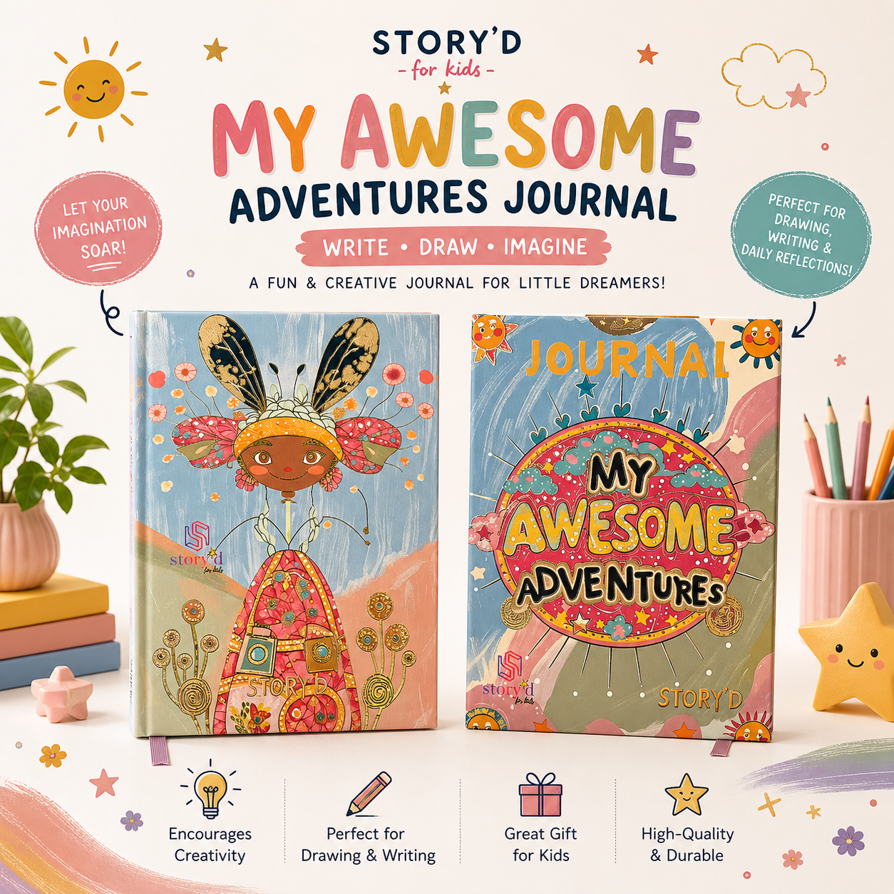 Creative Journal for Girls | Hardcover Kids Journal | Story’d