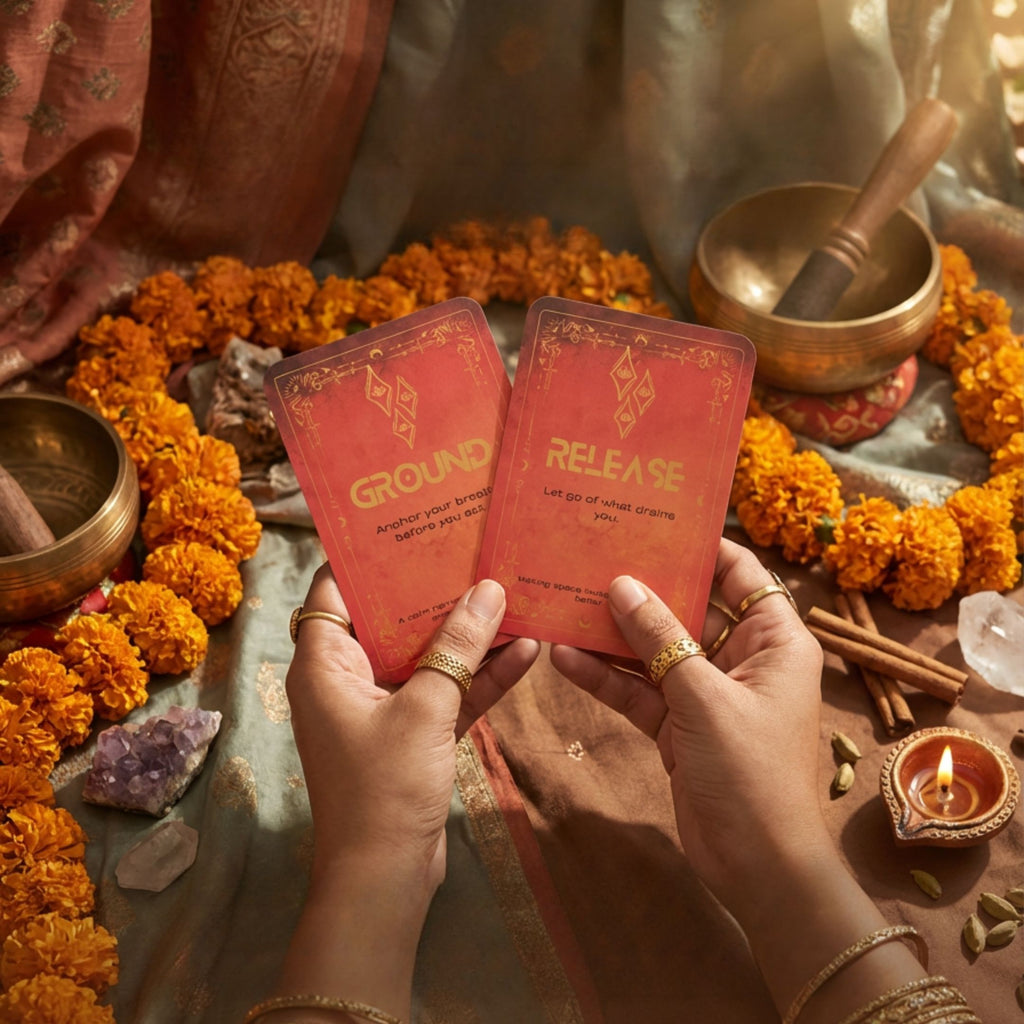 Oracle affirmation cards with empowering messages for self-love, healing, and daily guidance.